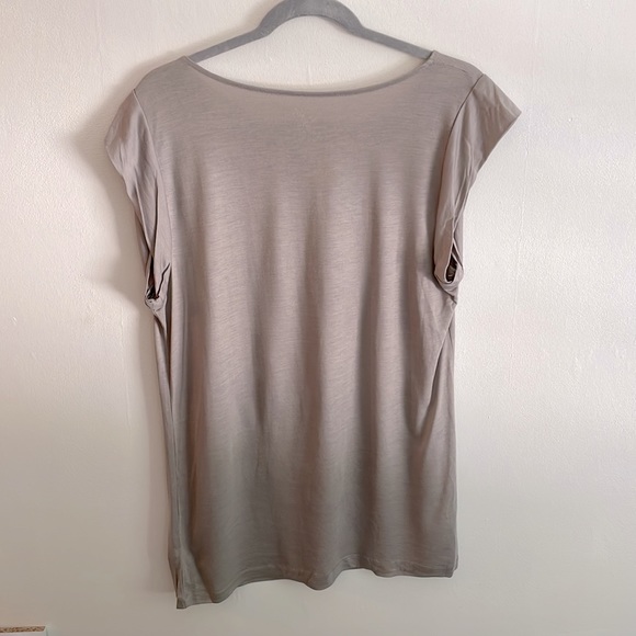 LOFT Large Grey Beaded Drape Top - Picture 7 of 7